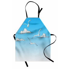 Seagulls Flying Ombre Sky Apron