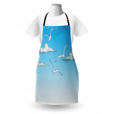 Seagulls Flying Ombre Sky Apron