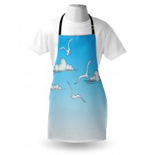 Seagulls Flying Ombre Sky Apron