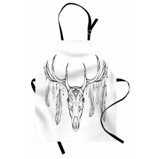 Skull with Antler Feather Apron
