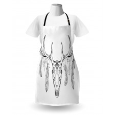 Skull with Antler Feather Apron