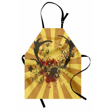 Grunge Style Antlers Art Apron