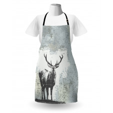 Stag Silhouette Grunge Apron