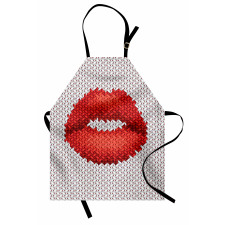 Retro Effect Lips Design Apron