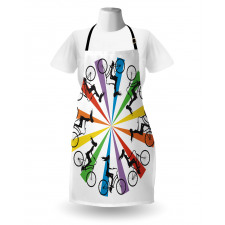 Lady on Bike Rainbow Apron