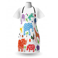 Wild Animals Floral Apron