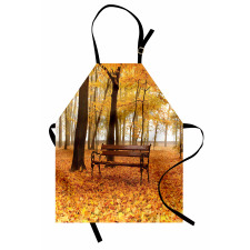 Misty Autumn Park Rustic Apron