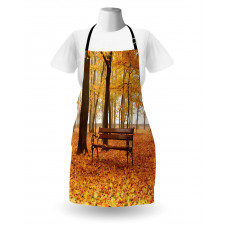 Misty Autumn Park Rustic Apron