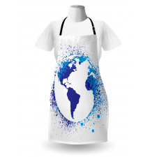 Globe Ink Effect Map Apron