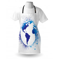 Globe Ink Effect Map Apron