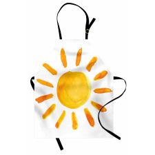 Mevsimler Mutfak Önlüğü Sulu Boya Güneş Desenli