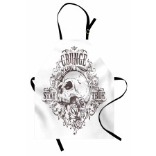 Skull Rose Grunge Apron