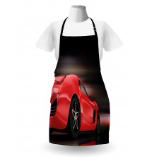 Futuristic Red Sports Apron