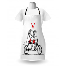 Couple Cycling Together Apron