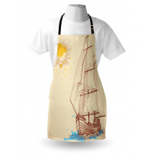 Boat in Windy Sea Sun Apron