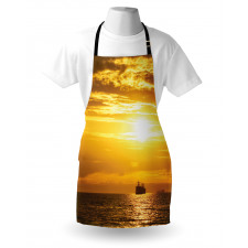 Ship on Ocean Sunrise Apron