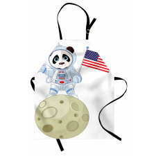 Astronaut on Moon Cartoon Apron