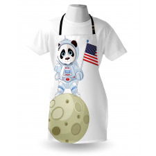 Astronaut on Moon Cartoon Apron