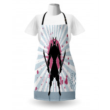 Cartoon Dark Color Samurai Apron