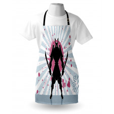 Cartoon Dark Color Samurai Apron