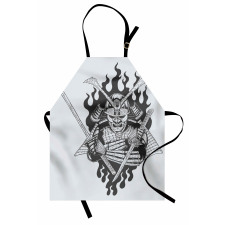 Ghost Ninja Fire Oriental Apron