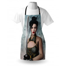 Asian Lady Samurai Apron