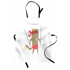 Samurai Figh Kitty Ninja Apron