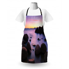 Misty Scene Rocks Water Apron