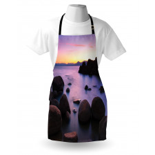 Misty Scene Rocks Water Apron