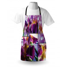 Blooming Iris Flowers Apron