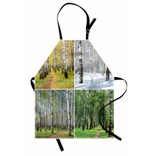 Fall Winter Birch Tree Apron