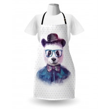 Hipster Panda with Tie Apron