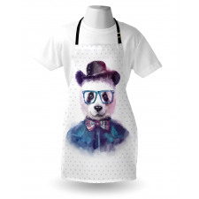 Hipster Panda with Tie Apron