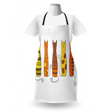 Smiling Cats Cartoon Domestic Apron