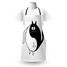 Ying Yang Black White Art Apron