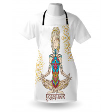 Meditating Girl Mandala Apron