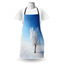 Snow Covered Alone Tree Apron