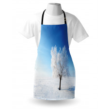 Snow Covered Alone Tree Apron