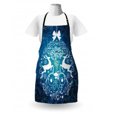 Deer and Floral Ornaments Apron