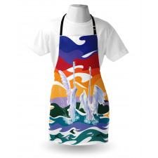 Happy Swan Couple Love Apron