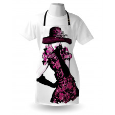 Woman in Floral Dress Apron