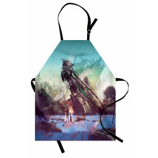 Crashed Spaceship Art Apron