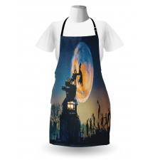 Moon Halloween Queen Apron