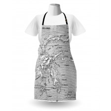 French Map Island Apron