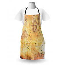 Antique Grunge Rusty Map Apron