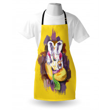 Elephant Figure Grunge Art Apron