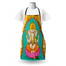 Elephant Figure Orient Lotus Apron