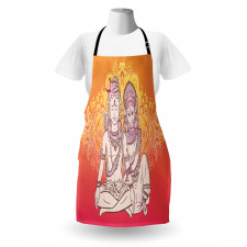 Asian Oriental Artful Motif Apron