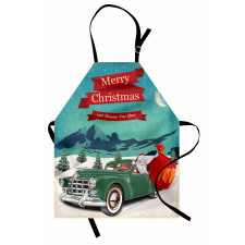 Santa in Classic Car Apron