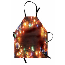 Xmas Colorful Rustic Wood Apron